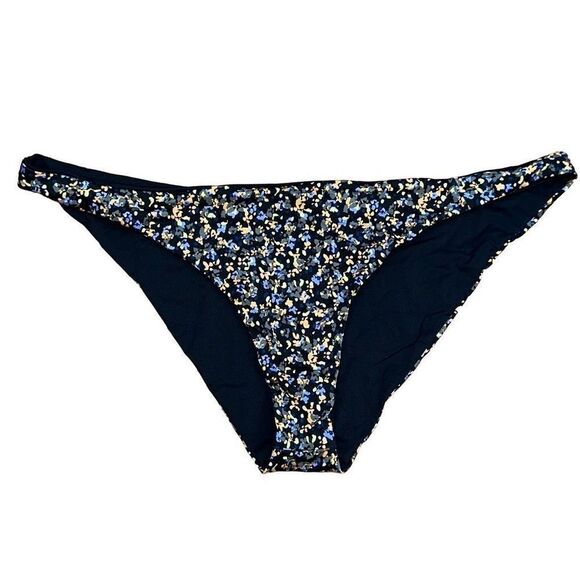 NWOT prANa Jess Reversible swim bottom sz large in black/ petals bathing suit bi - Picture 1 of 8